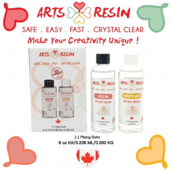 Arts Resin Kit 8 oz / 0.236 ml / 0.260 kg Canadian Brand